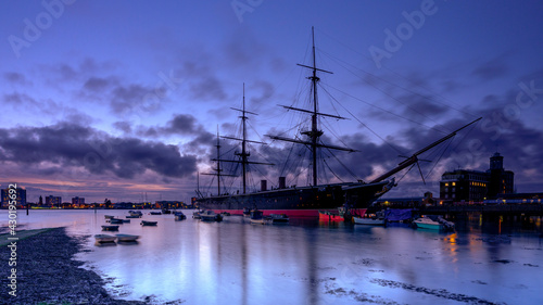 Photography Autumn sunset on HMS WARRIOR 1860