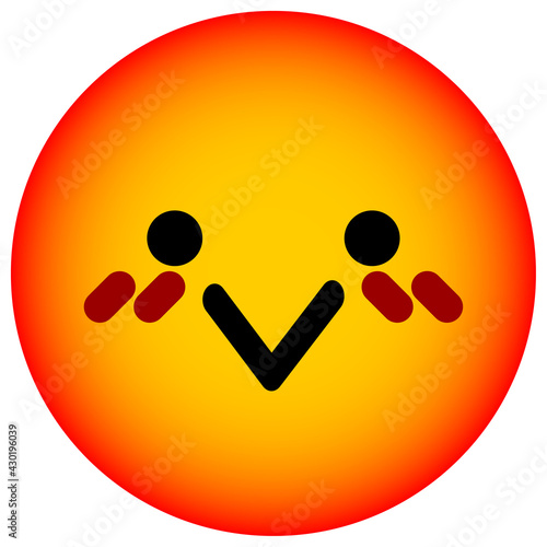blushing bird face circle