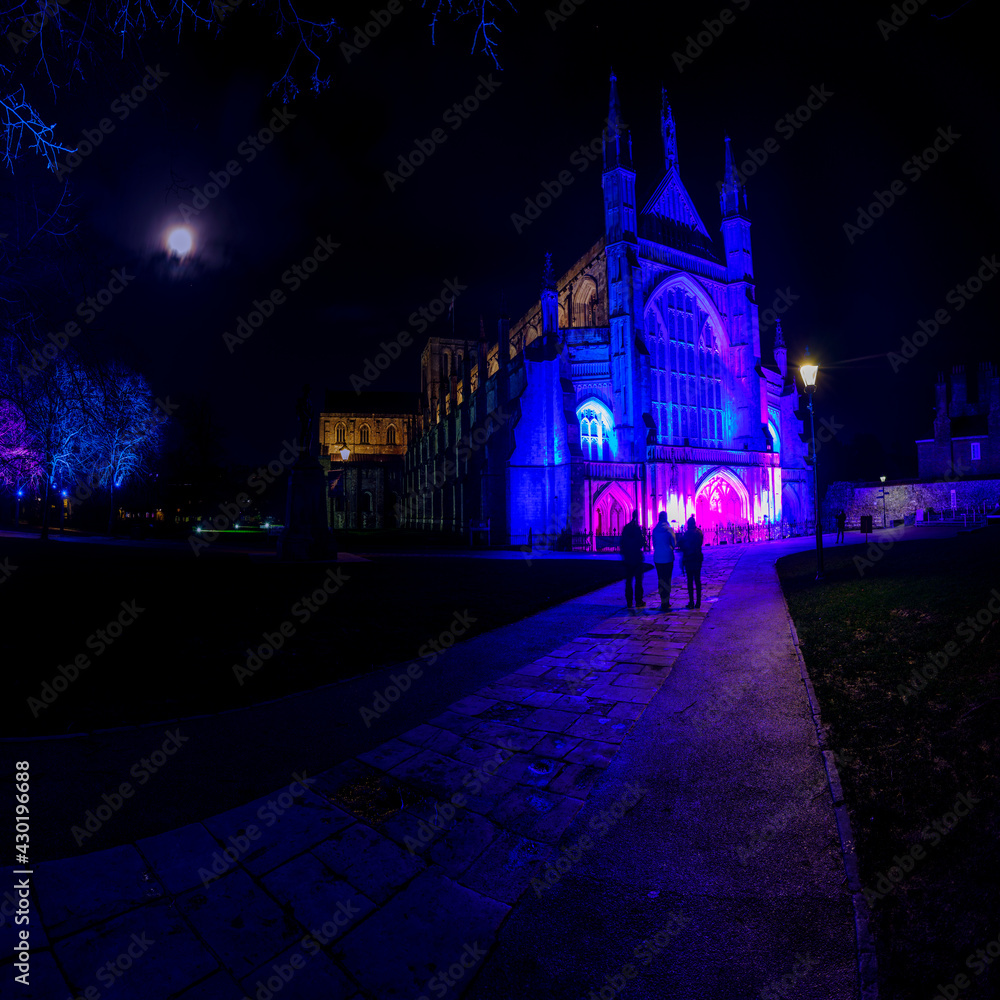 Winchester cathedral by night - Christmas 2020