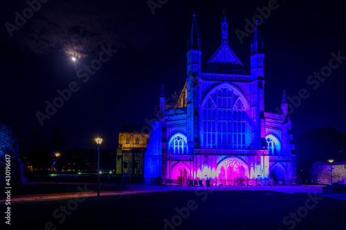 Winchester cathedral by night - Christmas 2020