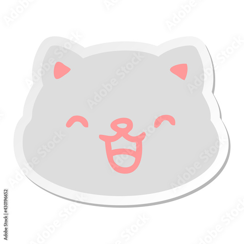 cat face sticking out tongue sticker