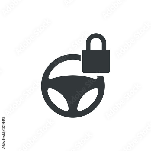 steering wheel locked icon vector illustration logo template
