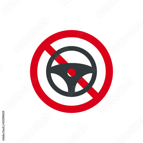no steering wheel icon no car sign vector illustration logo template
