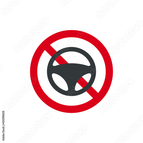 no steering wheel icon no car sign vector illustration logo template