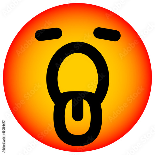 yawning tired face circle