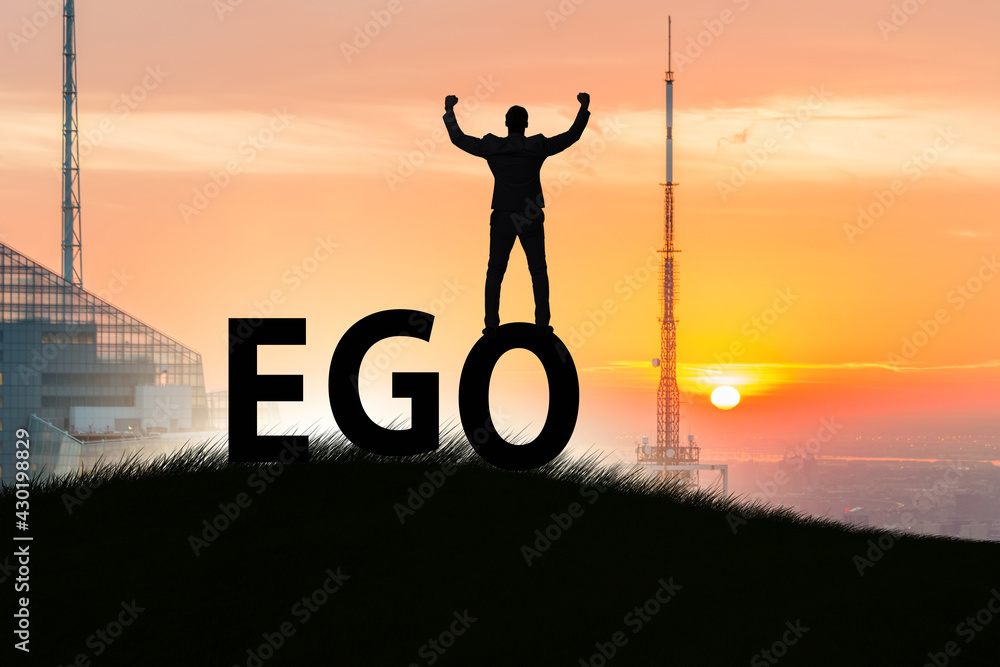 Concept of ego with businessman Concept of ego with businessman