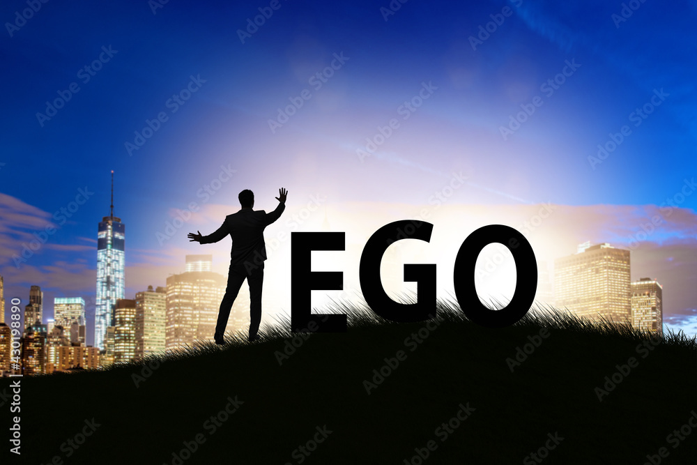 Fototapeta premium Concept of ego with businessman