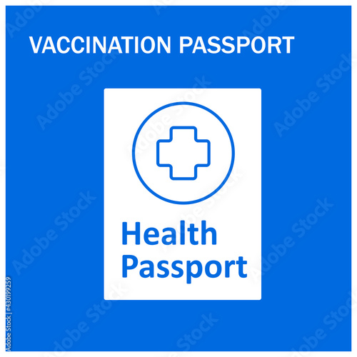 Health passport vector illustration. Personal medical document. Vaccination passport. Covid19 concept. Information card
