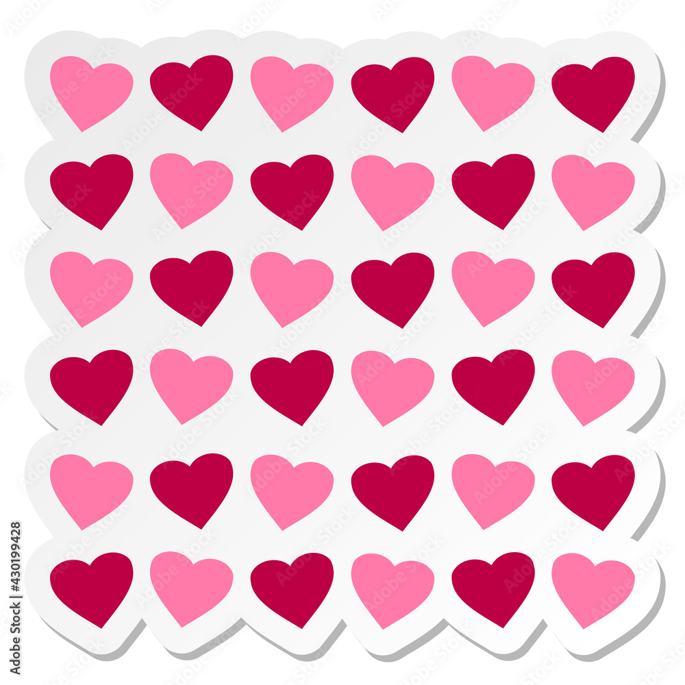 hearts repeat pattern sticker