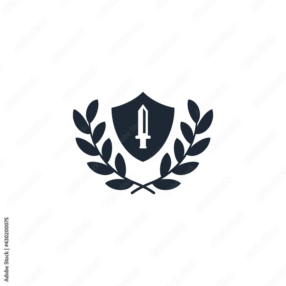 Obraz premium sword icon warrior symbol logo template