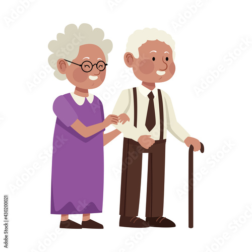 afro grandparents couple