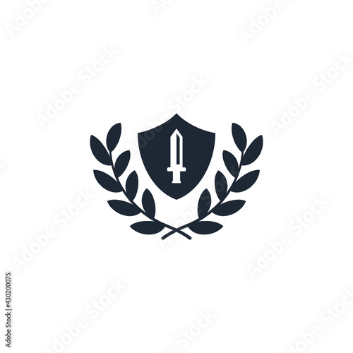 sword icon warrior symbol logo template