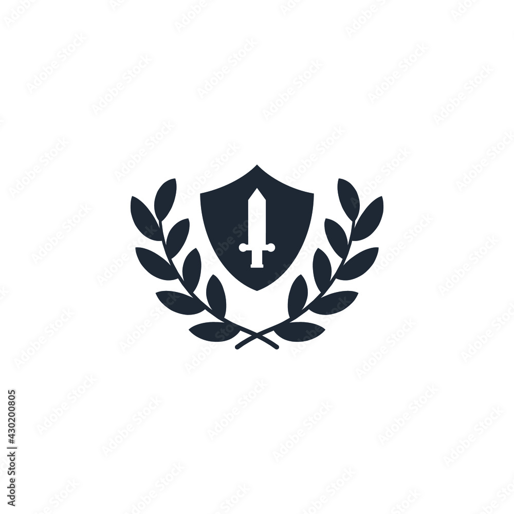Obraz premium sword icon warrior symbol logo template