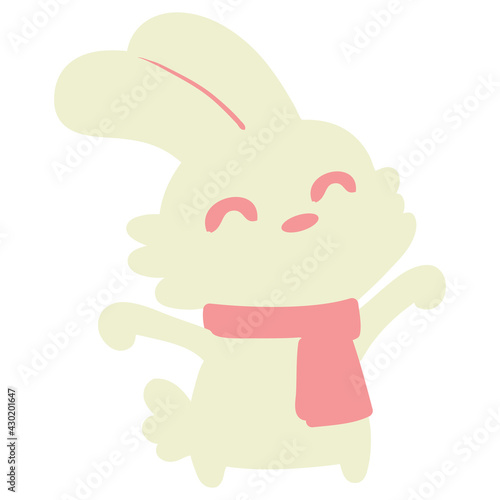 rabbit with scarf yawning