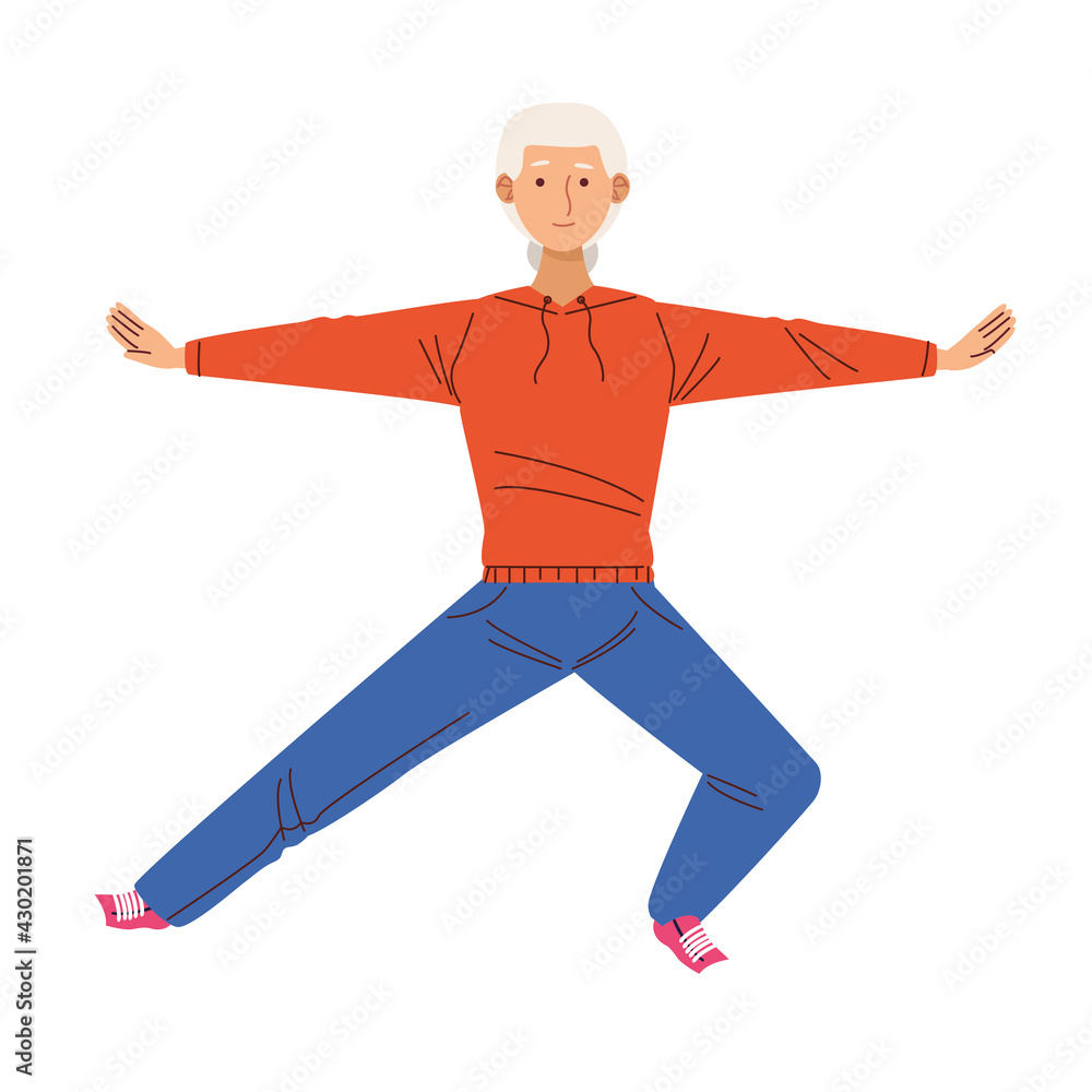 grandfather practicing exercise grandfather practicing exercise