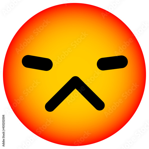 simple annoyed face circle