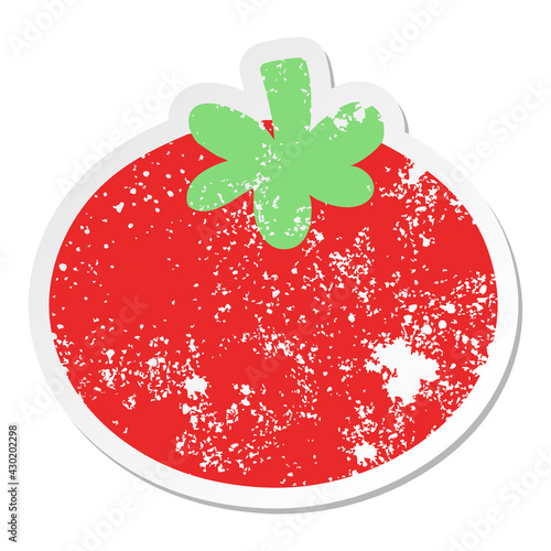 perfectly ripe tomato grunge sticker