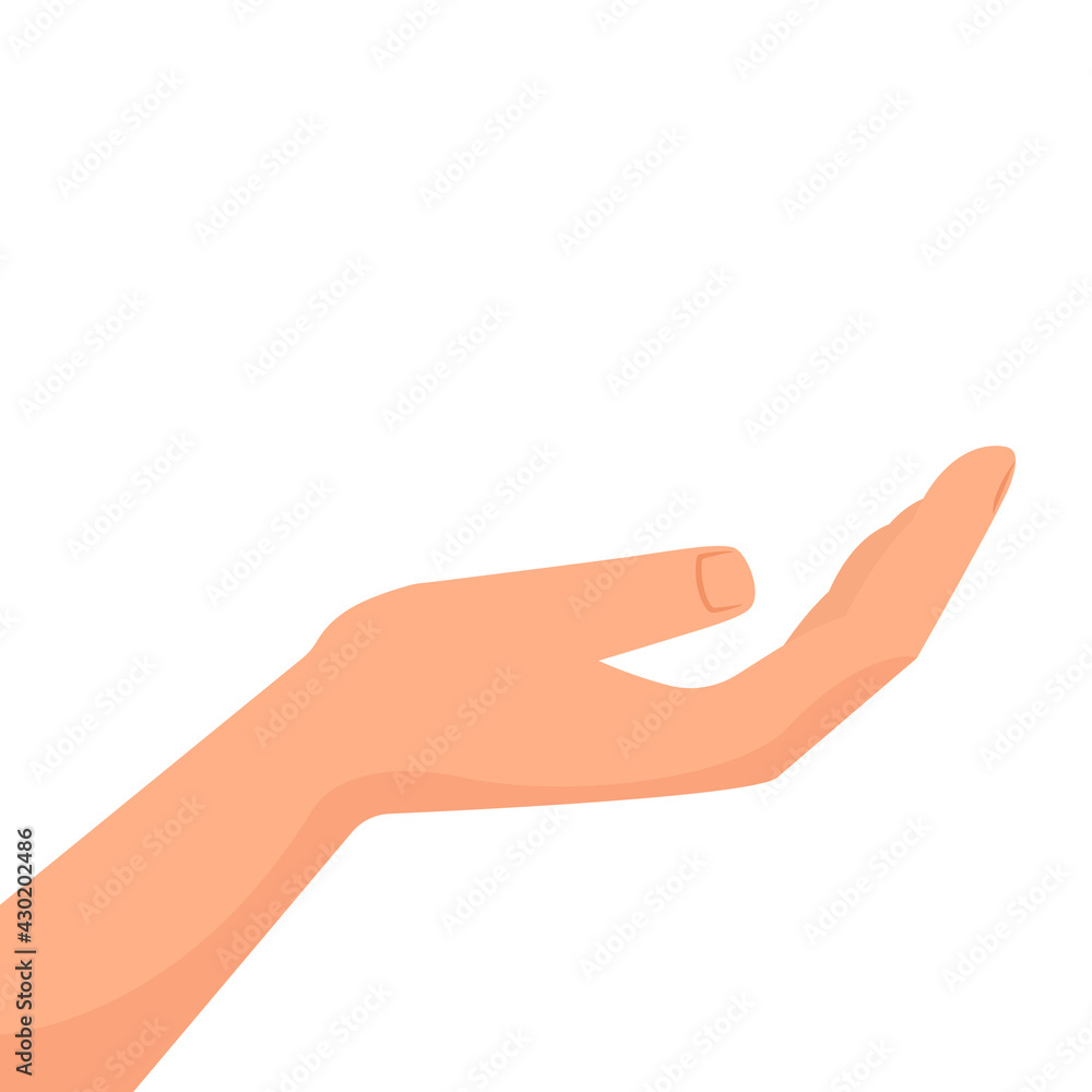 Hand holding nothing image. Clipart image Hand holding nothing image. Clipart image