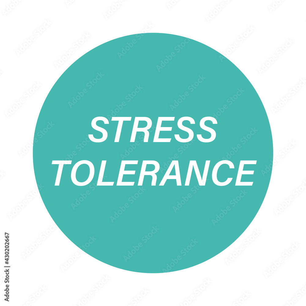 Stress tolerance button. Clipart image isolated on white background