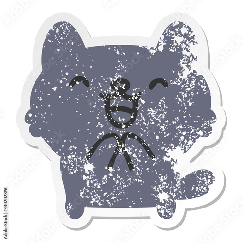 mischievous halloween cat grunge sticker
