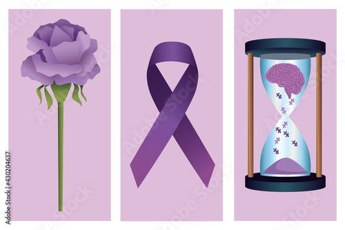 three alzheimer icons