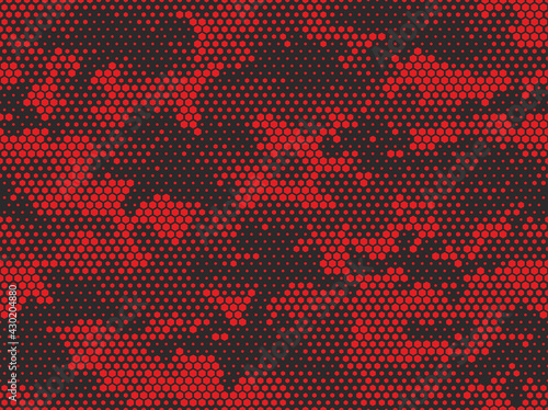 Camouflage seamless pattern. Abstract camo from hexagonal elements. Endless military texture. Print on fabric and textiles. Vector illustration.