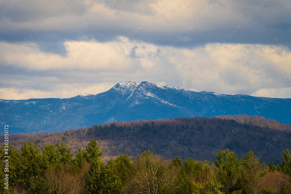 spring  view of Mount Mansfield in the Vermont Green Mountains
