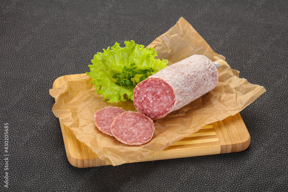 Italian dry Saliami pork sausage Italian dry Saliami pork sausage