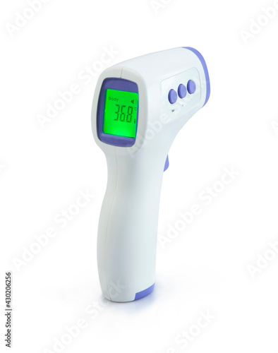 Infrared Thermometer, temperature measurement device isolated on white