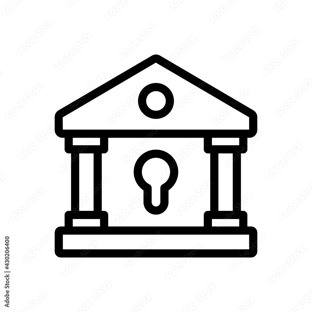 Bank Building Vector Outline icon. Banking and Finance Symbol EPS 10 File Bank Building Vector Outline icon. Banking and Finance Symbol EPS 10 File