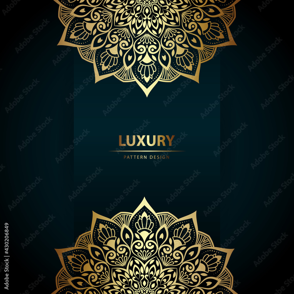 Luxury mandala background, decorative background with an elegant mandala design, Luxury Mandala Islamic Background with Arabesque Pattern, Ornamental Background . Wedding card, Cover.