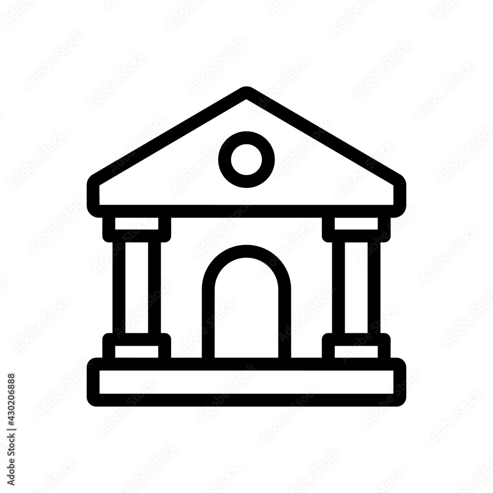 Bank  Vector Outline icon. Banking and Finance Symbol EPS 10 File