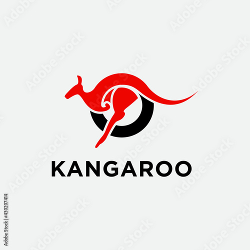 illustration kangaroo vector logo icon