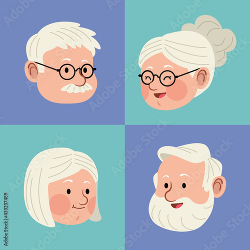 four heads elder persons