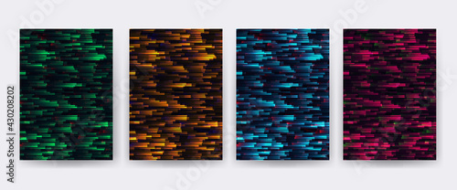 Vector glitch on a black background. Abstract texture.