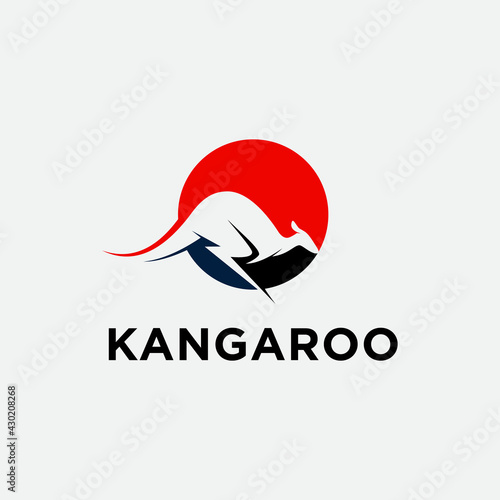 illustration kangaroo vector logo icon