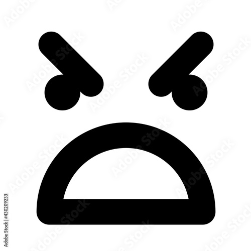 simple angry boss face icon