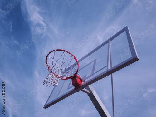 basketball backboard against the sky. outdoor sports construction. © Viktor Kulikov