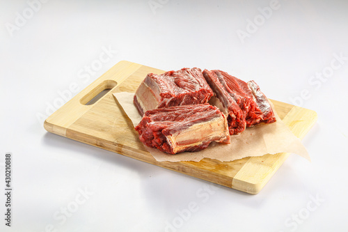 Raw beef ribs for cooking