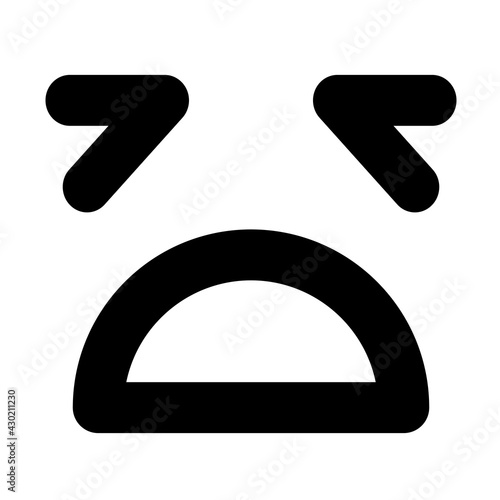 simple distraught face icon