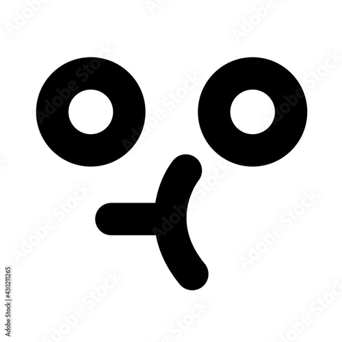 blank eyed consideration face icon