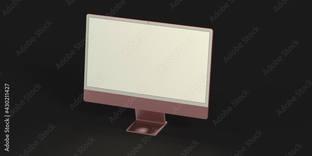 Realistic 3D Computer, with a white screen, isolated on a white background Realistic 3D Computer, with a white screen, isolated on a white background