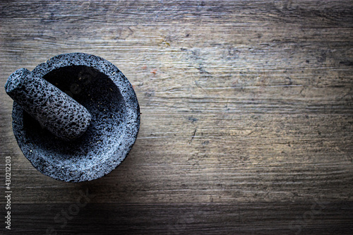 Tableau sur toile Molcajete mexicano de piedra volcánica
