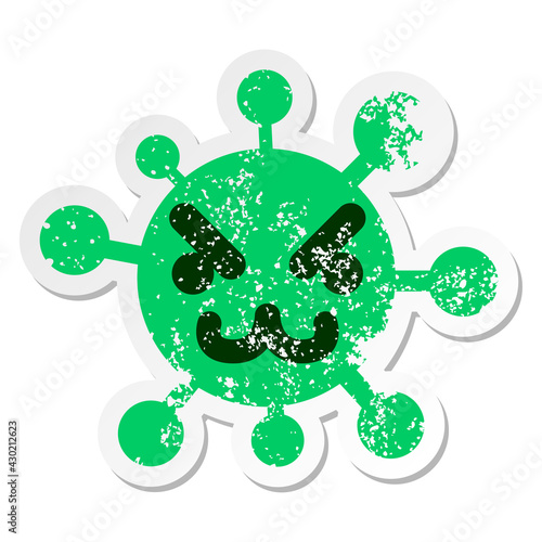 simple mean animal virus distressed sticker
