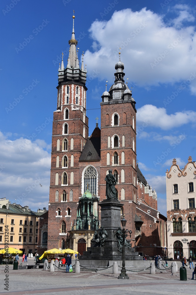 Fototapeta premium Krakow, historic old town, main square, monuments, city in Poland,