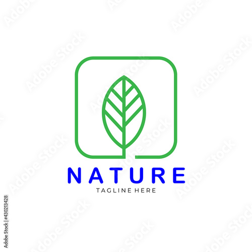 nature logo farms line art vector illustration design