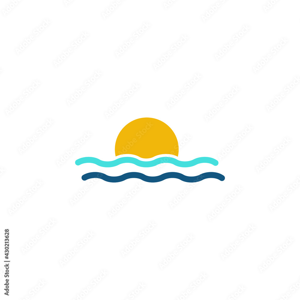 sea wave icon symbol logo template sea wave icon symbol logo template