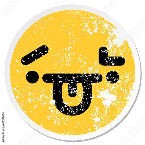 confused face raising eyebrow circular sticker