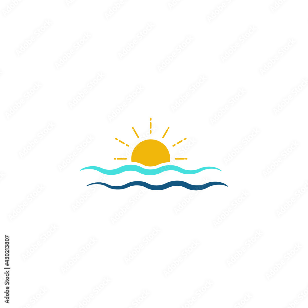 Fototapeta premium sea wave icon symbol logo template