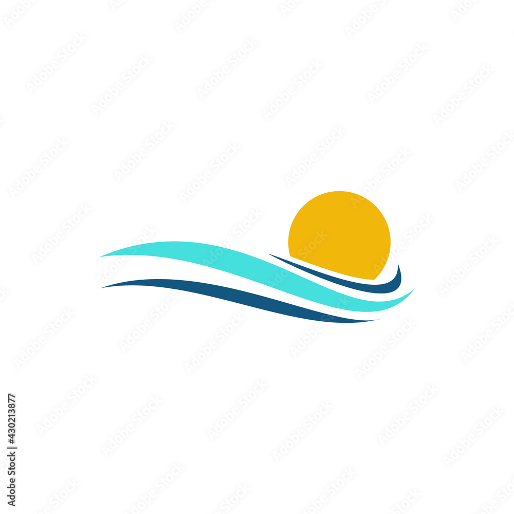 sea wave icon symbol logo template sea wave icon symbol logo template